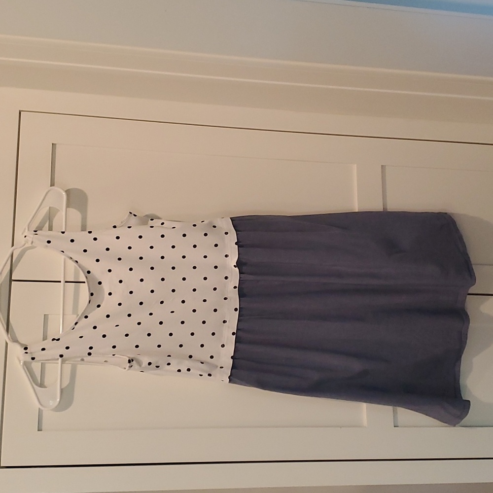 Big Girls Old Navy Summer Polka Dot/Chambray Dress Size 14-16 XL